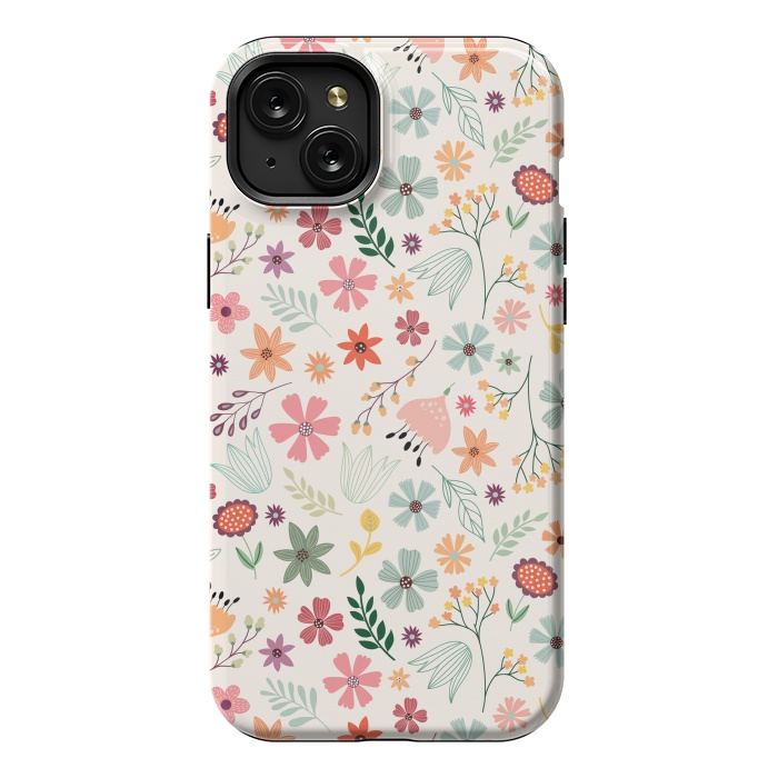 iPhone 15 Plus StrongFit Pretty Flowers Pattern Design XIII by ArtsCase