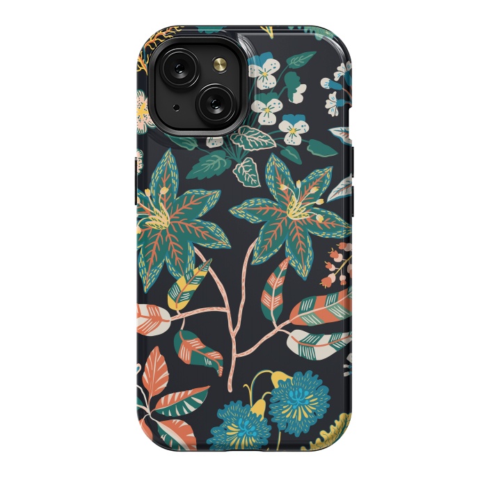 iPhone 15 StrongFit Randomly Scattered Botanical Motifs by ArtsCase