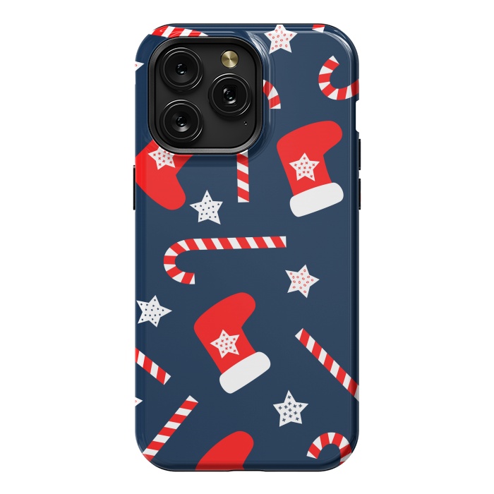 iPhone 15 Pro Max StrongFit Seamless Christmas Pattern with Xmas Socks by ArtsCase