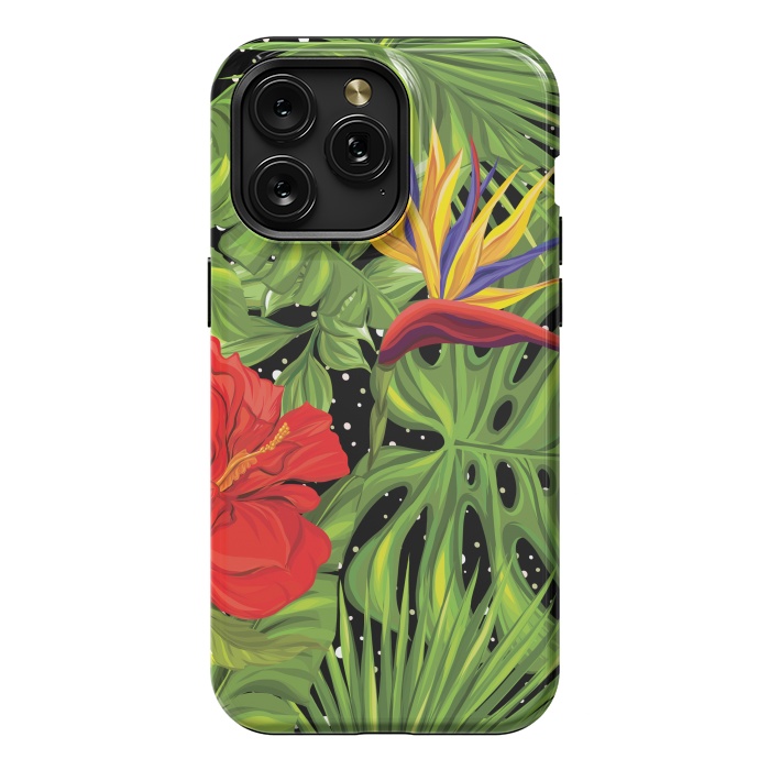 iPhone 15 Pro Max StrongFit Seamless Pattern Background with Tropical Plants Monstera by ArtsCase