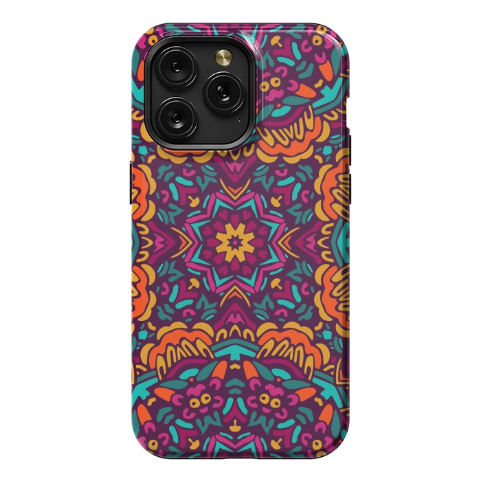 iPhone 15 Pro Max StrongFit Tiled Floral Doodle Design by ArtsCase