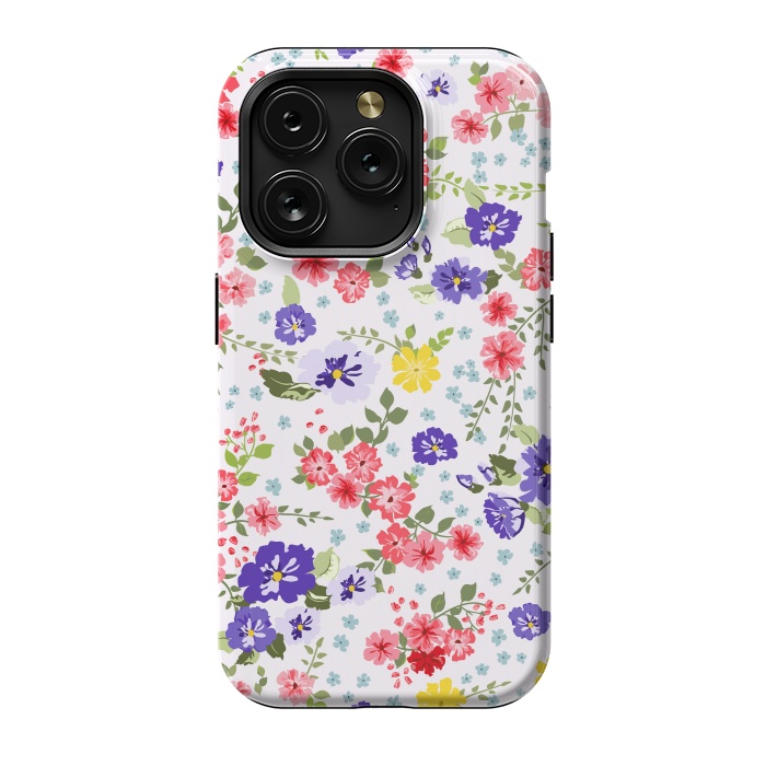 iPhone 15 Pro StrongFit Simple Cute Pattern in Small-Scale Flowers by ArtsCase