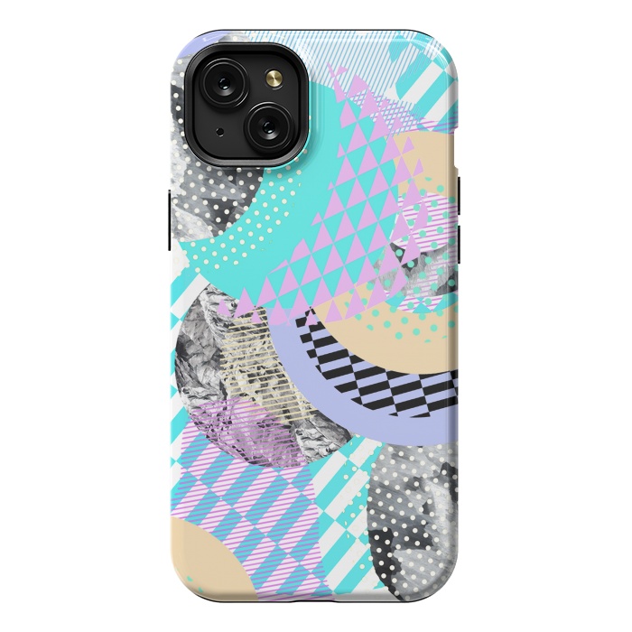 iPhone 15 Plus StrongFit Colorful graphic pop-art collage by Oana 