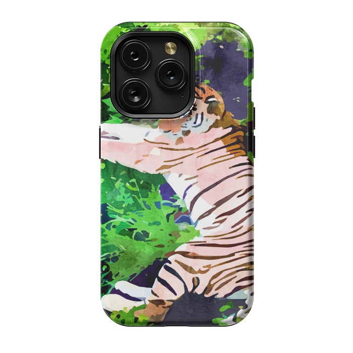 iPhone 15 Pro StrongFit Blush Tiger by Uma Prabhakar Gokhale