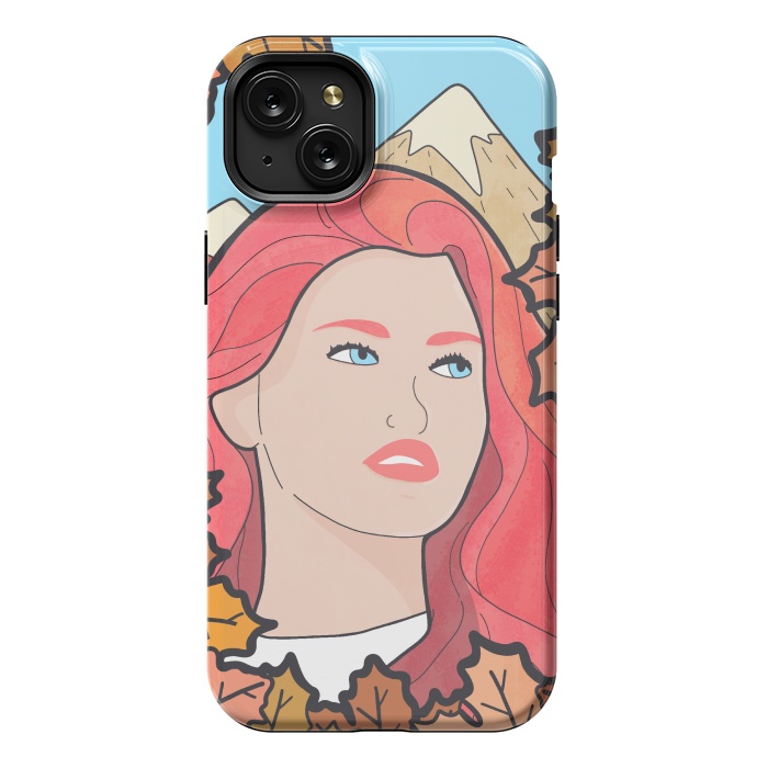 iPhone 15 Plus StrongFit The autumn girl by Steve Wade (Swade)