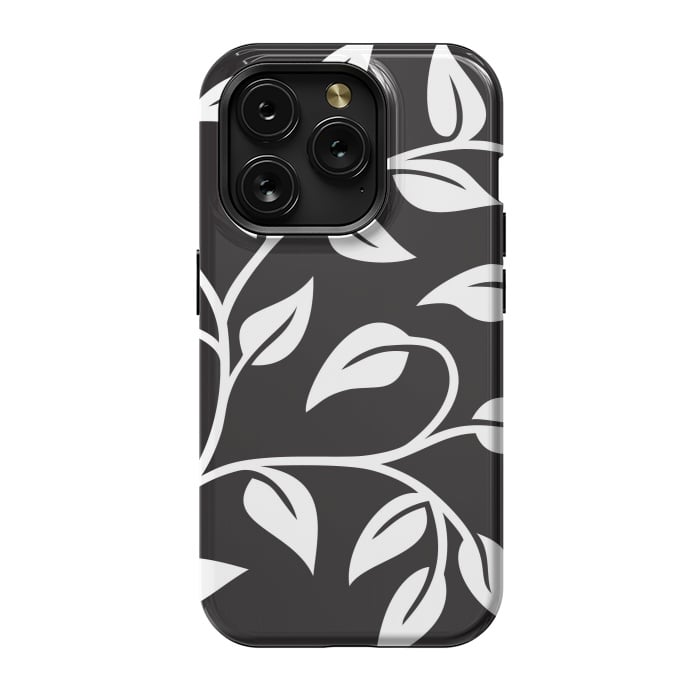 iPhone 15 Pro StrongFit White Leaves  by Winston