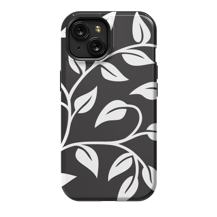 iPhone 15 StrongFit White Leaves  by Winston