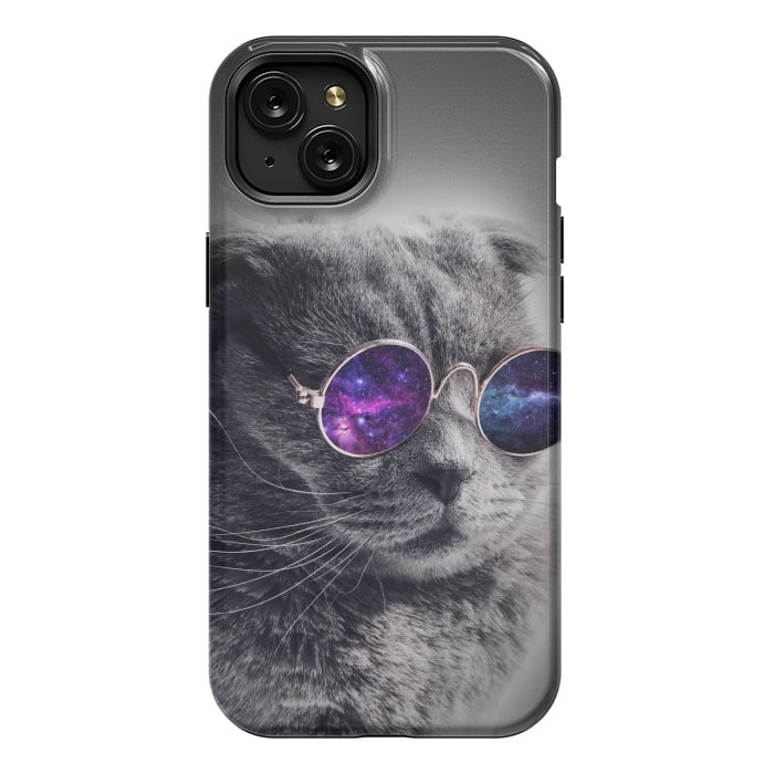 iPhone 15 Plus StrongFit Cat wearing sunglasses  by Winston