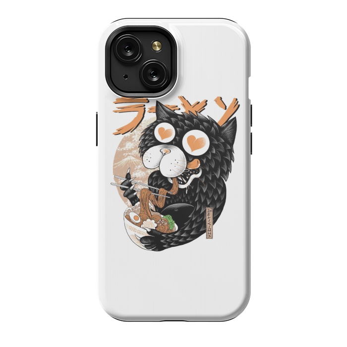 iPhone 15 StrongFit Cat Love Ramen by Afif Quilimo
