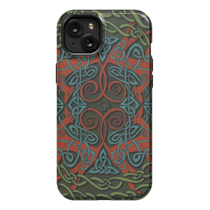 iPhone 15 Plus StrongFit Art Nouveau Greyhounds by Lotti Brown
