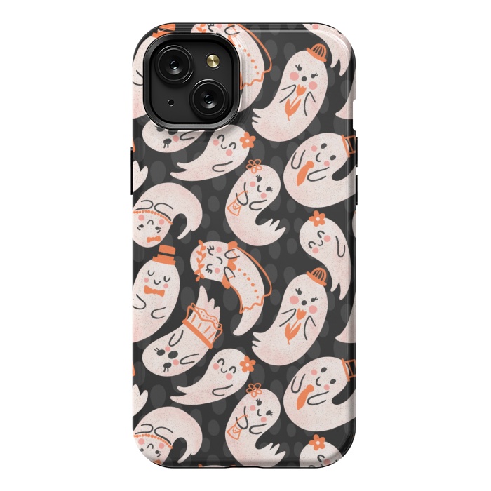 iPhone 15 Plus StrongFit Cute Ghost Friends by Noonday Design
