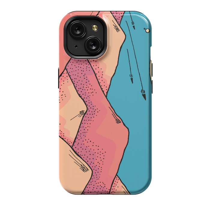 iPhone 15 StrongFit The pink and orange hills of Mars by Steve Wade (Swade)