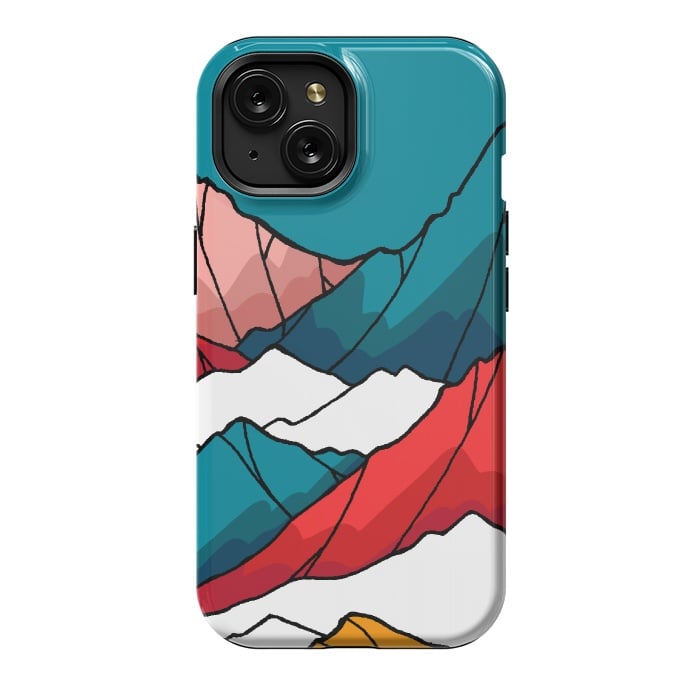 iPhone 15 StrongFit The coloured mountains by Steve Wade (Swade)
