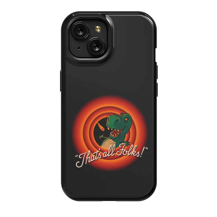 iPhone 15 StrongFit That's All Folks - T-Rex Dinosaur Extinction by Vó Maria