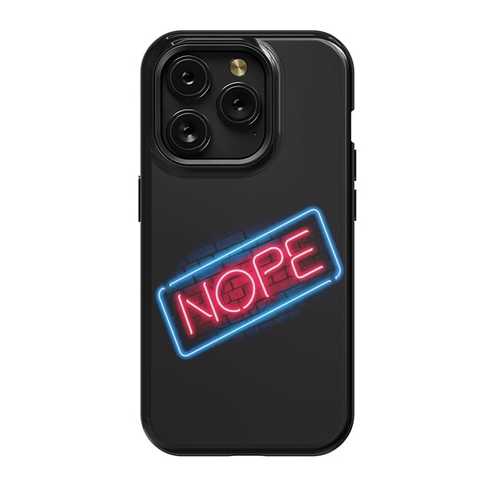 iPhone 15 Pro StrongFit Nope - Neon Lights by Vó Maria
