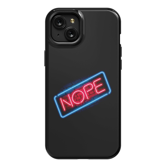 iPhone 15 Plus StrongFit Nope - Neon Lights by Vó Maria