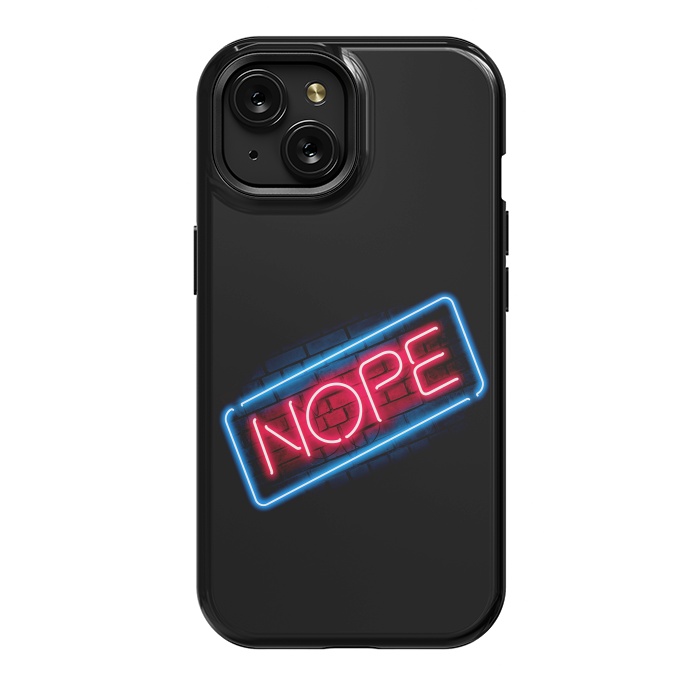 iPhone 15 StrongFit Nope - Neon Lights by Vó Maria