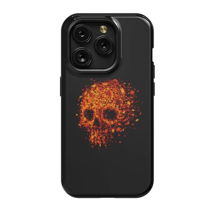 iPhone 15 Pro StrongFit Autumn Skull - Fall Leaves by Vó Maria