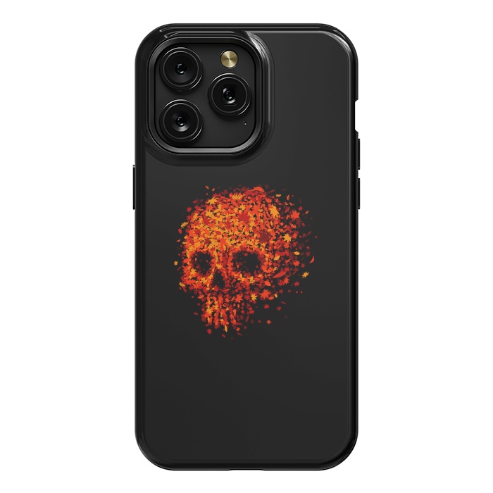 iPhone 15 Pro Max StrongFit Autumn Skull - Fall Leaves by Vó Maria