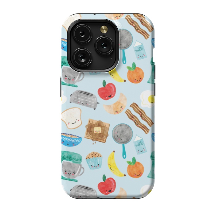 iPhone 15 Pro StrongFit Happy and Cute Breakfast Foods by Noonday Design