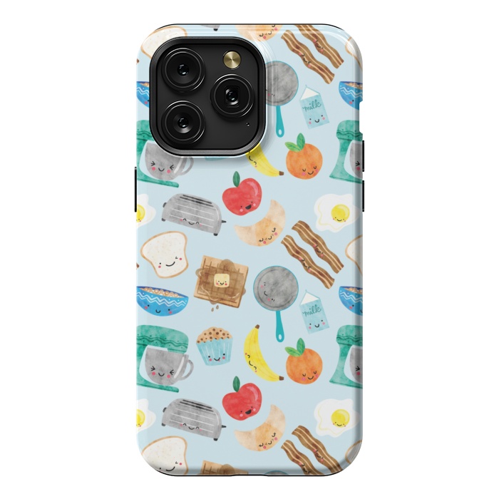 iPhone 15 Pro Max StrongFit Happy and Cute Breakfast Foods by Noonday Design
