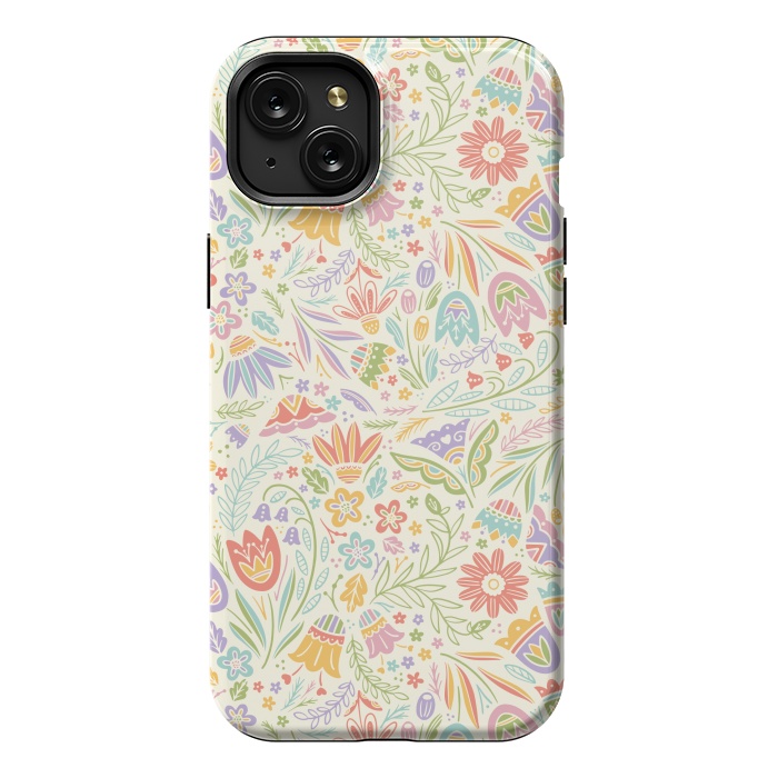 iPhone 15 Plus StrongFit Pretty Pastel Floral by Noonday Design