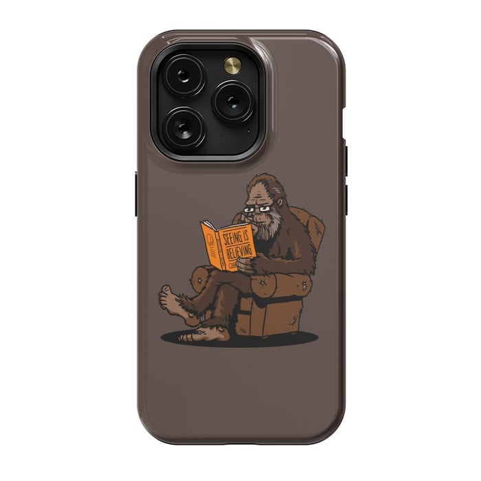 iPhone 15 Pro StrongFit BigFoot Reading Book - Seeing is Believing by Vó Maria