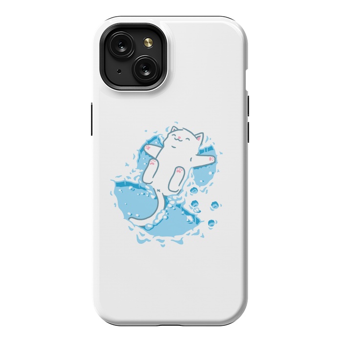 iPhone 15 Plus StrongFit Cat Snow Angel  by Vó Maria