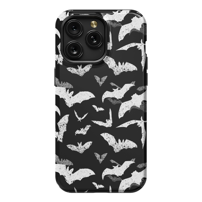 iPhone 15 Pro Max StrongFit Splattered flying bats Halloween pattern by Oana 