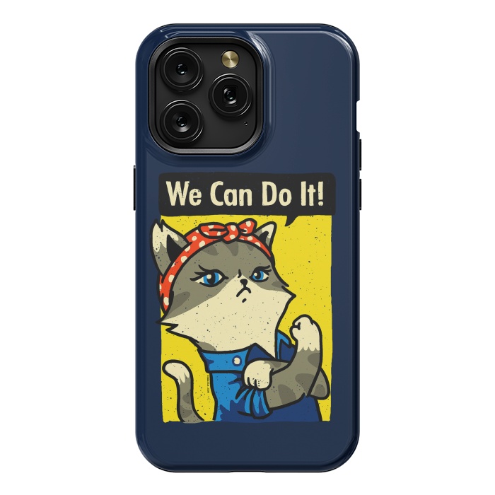 iPhone 15 Pro Max StrongFit Purrsist Cat We Can Do It by Vó Maria