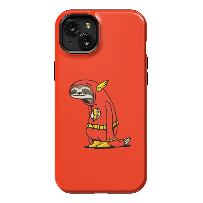 iPhone 15 Plus StrongFit The Neutral Sloth Lazy Super Hero by Vó Maria