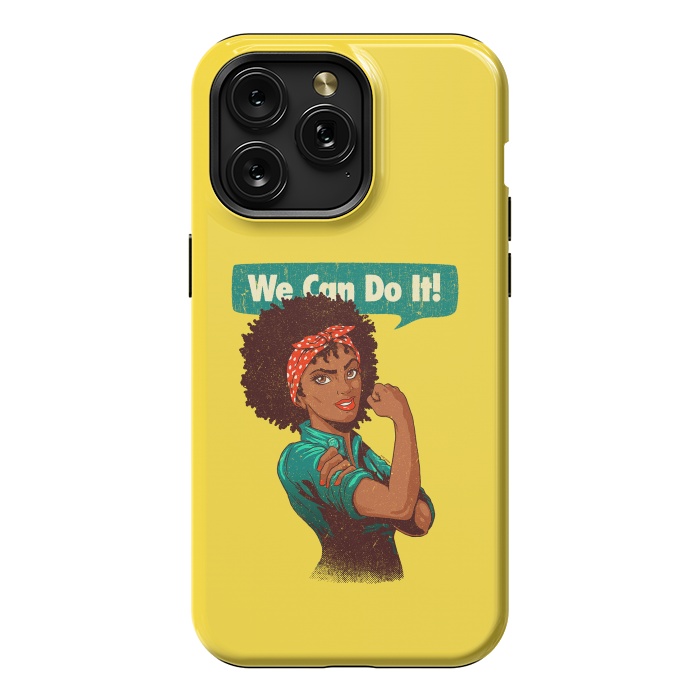 iPhone 15 Pro Max StrongFit We Can Do It! Black Girl Black Queen Shirt V2 by Vó Maria