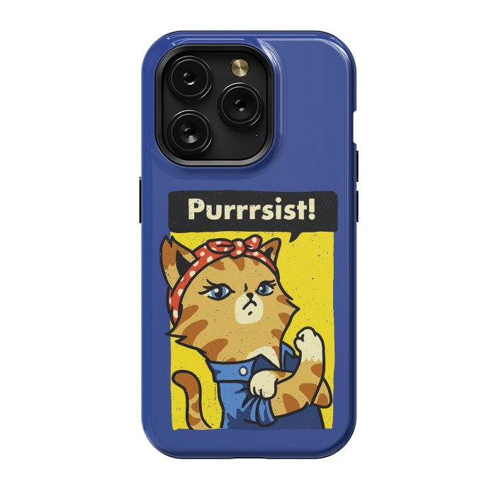 iPhone 15 Pro StrongFit Purrsist Cat 2 We Can Do It Cat Lover by Vó Maria