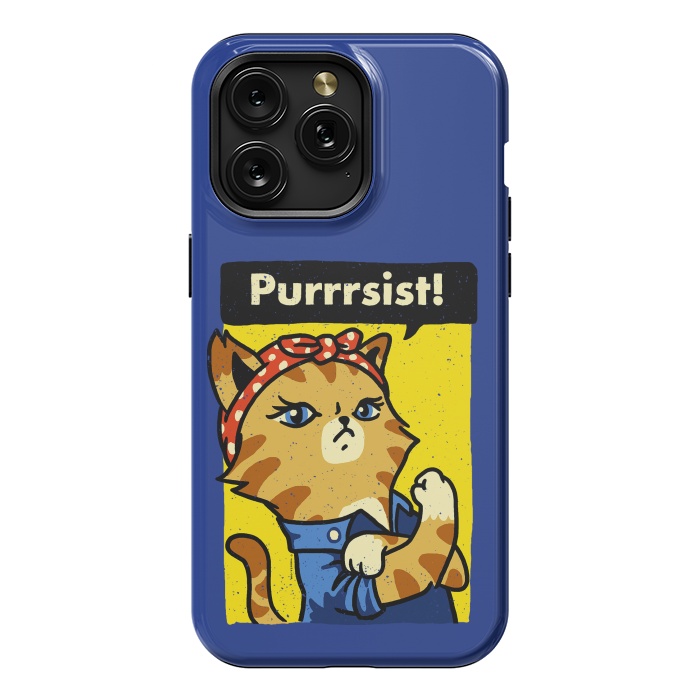 iPhone 15 Pro Max StrongFit Purrsist Cat 2 We Can Do It Cat Lover by Vó Maria