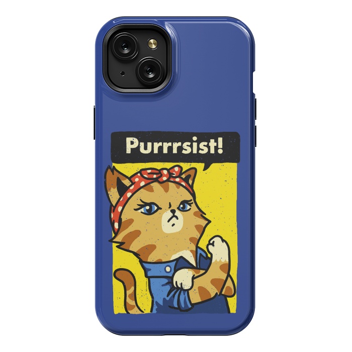iPhone 15 Plus StrongFit Purrsist Cat 2 We Can Do It Cat Lover by Vó Maria