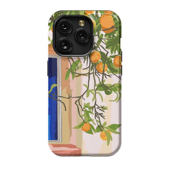iPhone 15 Pro StrongFit Wherever you go, go with all your heart | Summer Travel Morocco Boho Oranges | Architecture Building by Uma Prabhakar Gokhale