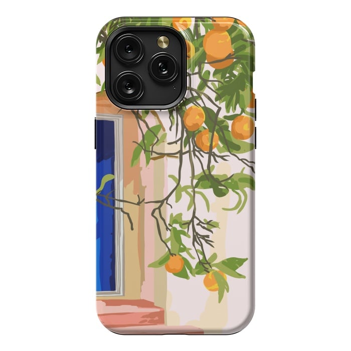 iPhone 15 Pro Max StrongFit Wherever you go, go with all your heart | Summer Travel Morocco Boho Oranges | Architecture Building by Uma Prabhakar Gokhale