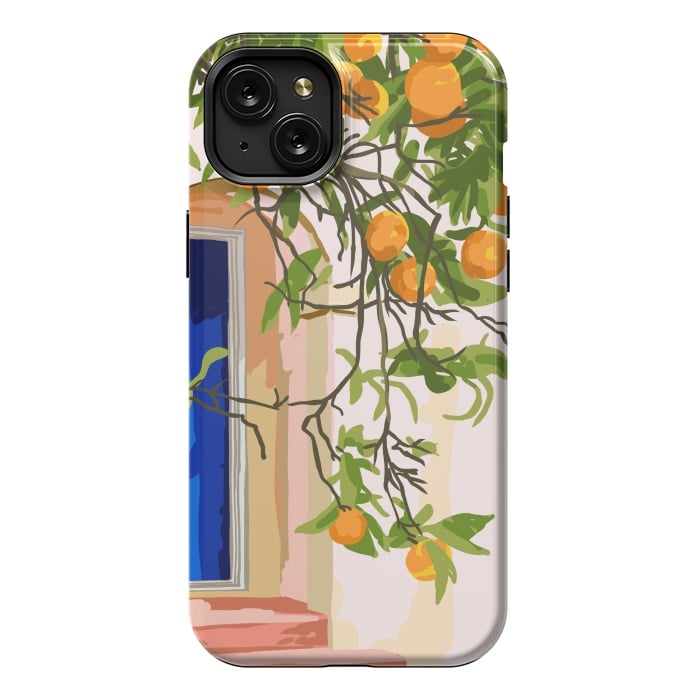 iPhone 15 Plus StrongFit Wherever you go, go with all your heart | Summer Travel Morocco Boho Oranges | Architecture Building by Uma Prabhakar Gokhale