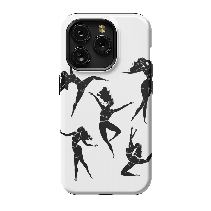 iPhone 15 Pro StrongFit Dance Girl Black and White by Jelena Obradovic