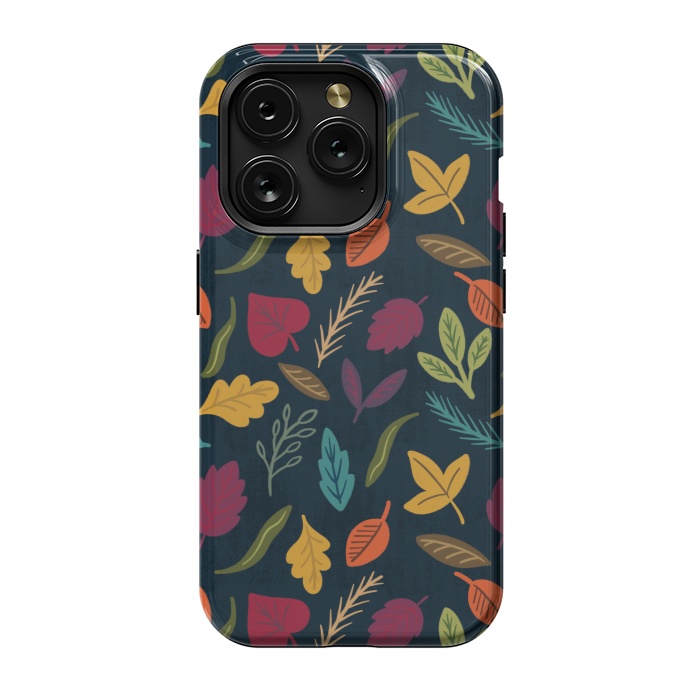 iPhone 15 Pro StrongFit Bold and Colorful Fall Leaves by Noonday Design