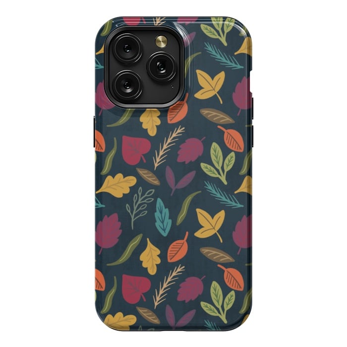 iPhone 15 Pro Max StrongFit Bold and Colorful Fall Leaves by Noonday Design