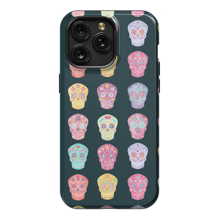 iPhone 15 Pro Max StrongFit Day of the Dead Mexican Sugar Skulls by Nic Squirrell
