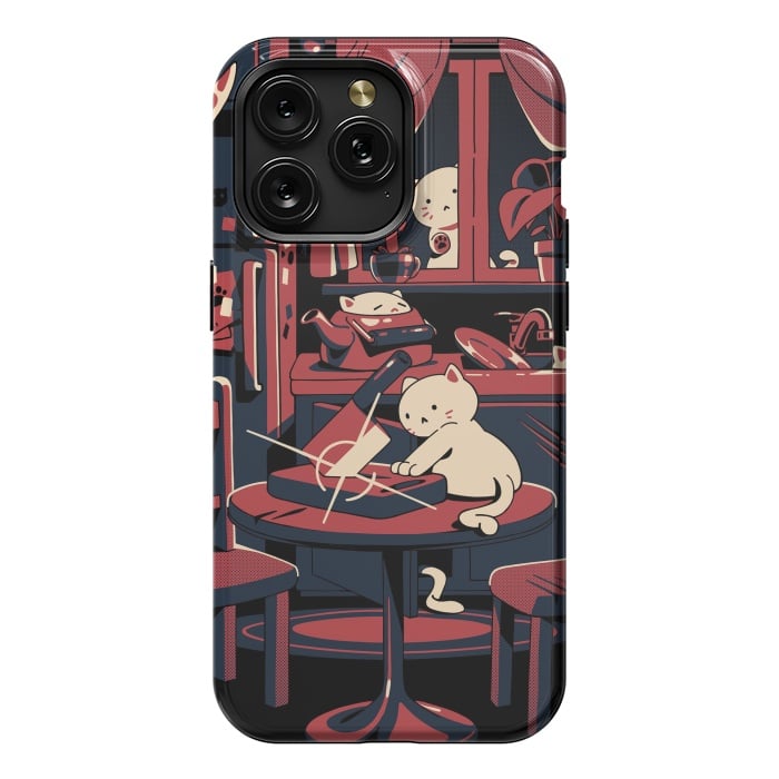 iPhone 15 Pro Max StrongFit Haunted by cats by Ilustrata