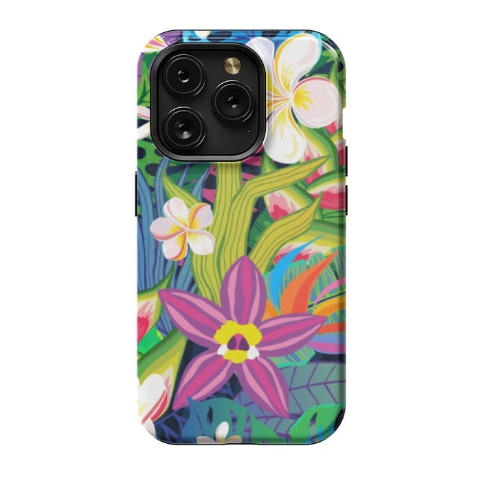 iPhone 15 Pro StrongFit tropical floral pattern 4  by MALLIKA