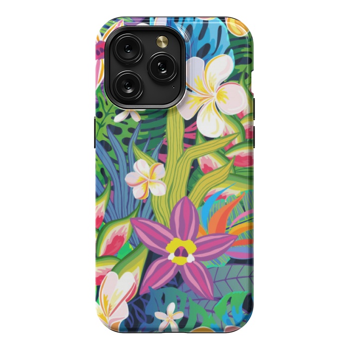 iPhone 15 Pro Max StrongFit tropical floral pattern 4  by MALLIKA