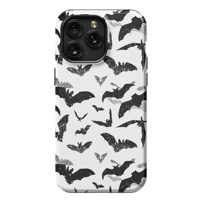iPhone 15 Pro Max StrongFit Grunge flying bats Halloween pattern by Oana 