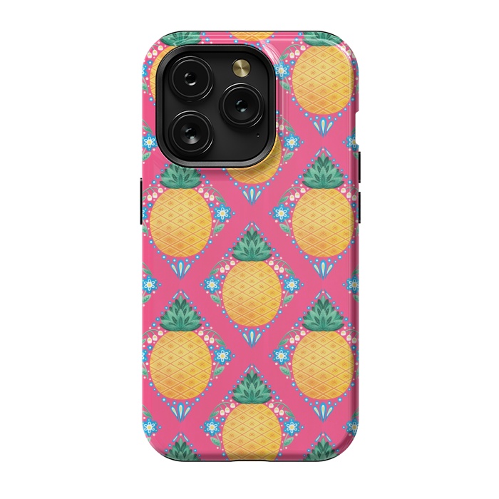 iPhone 15 Pro StrongFit Bright Pineapple by Noonday Design