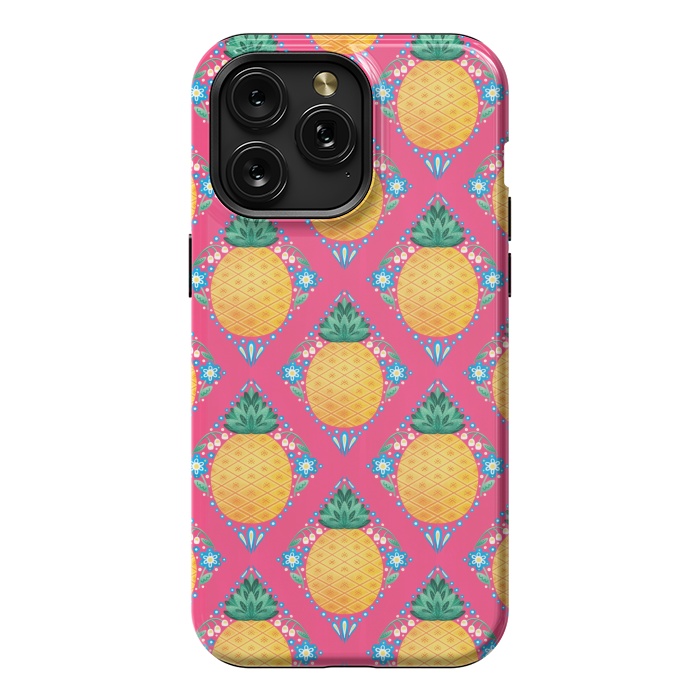 iPhone 15 Pro Max StrongFit Bright Pineapple by Noonday Design