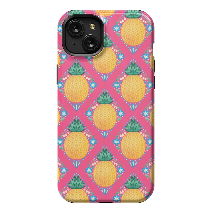 iPhone 15 Plus StrongFit Bright Pineapple by Noonday Design