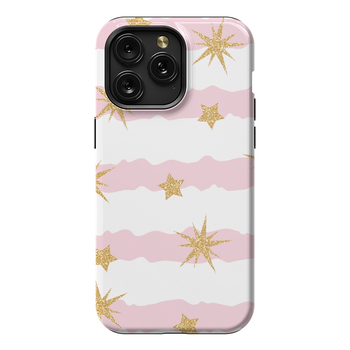 iPhone 15 Pro Max StrongFit Golden Stars Pattern by Bledi